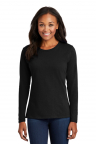 Women's Silky Black Long Sleeve Tee - Keep Warm in class